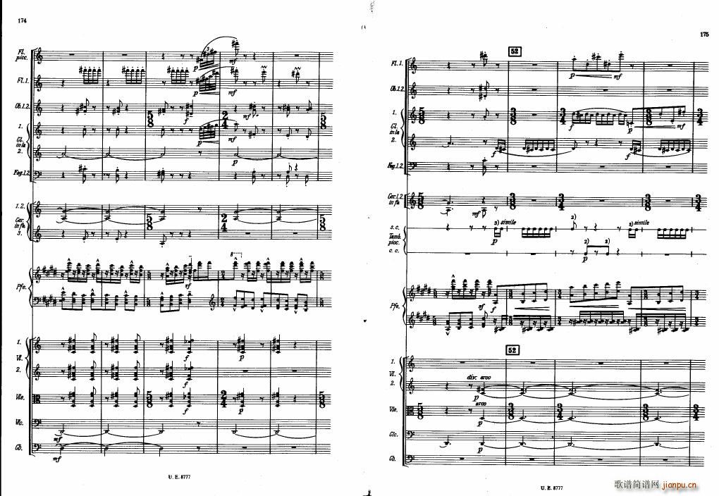 Bartok SZ 83 Piano Concerto No1 Full Score 二(钢琴谱)47