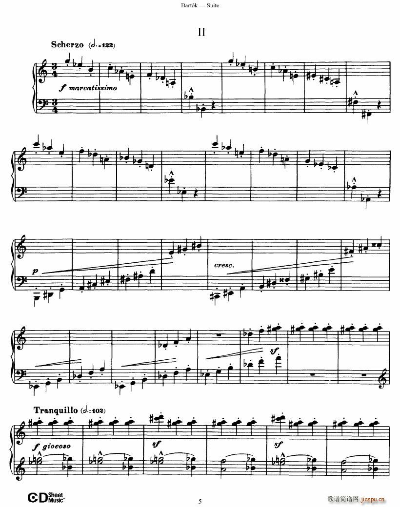 Bartok SZ 62 Suite for Piano op 14(钢琴谱)5