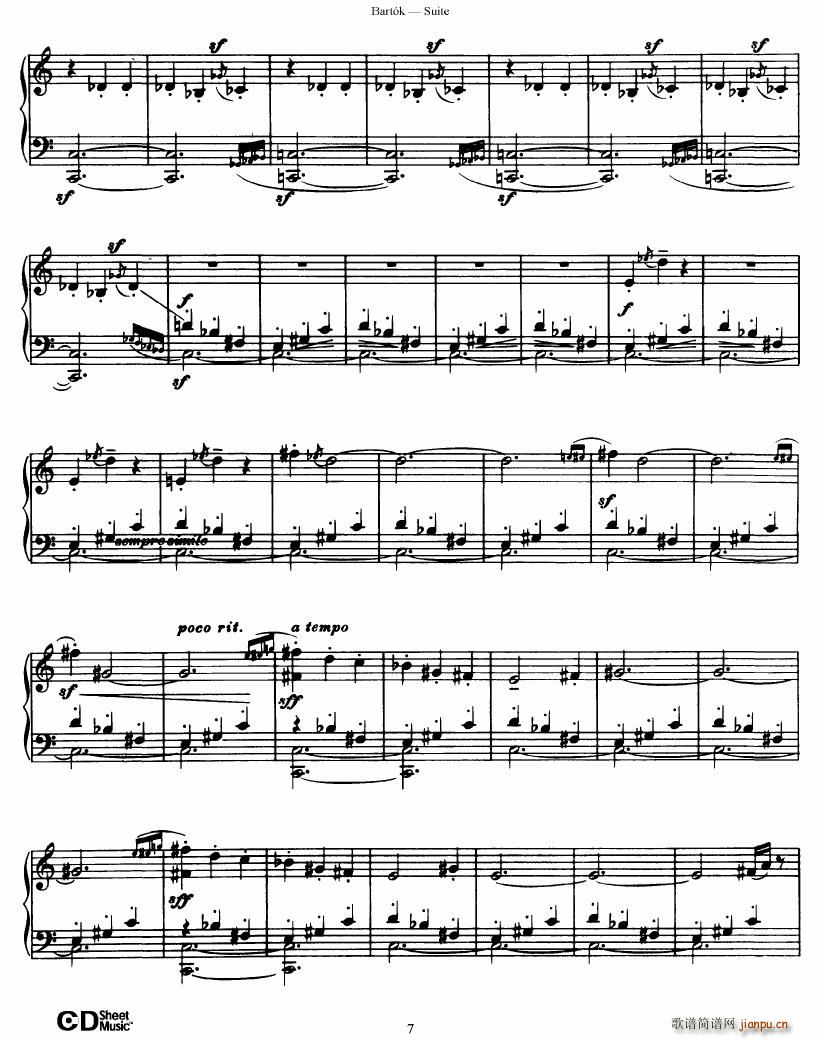 Bartok SZ 62 Suite for Piano op 14(钢琴谱)7