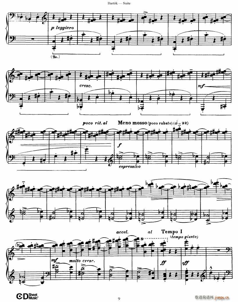 Bartok SZ 62 Suite for Piano op 14(钢琴谱)9