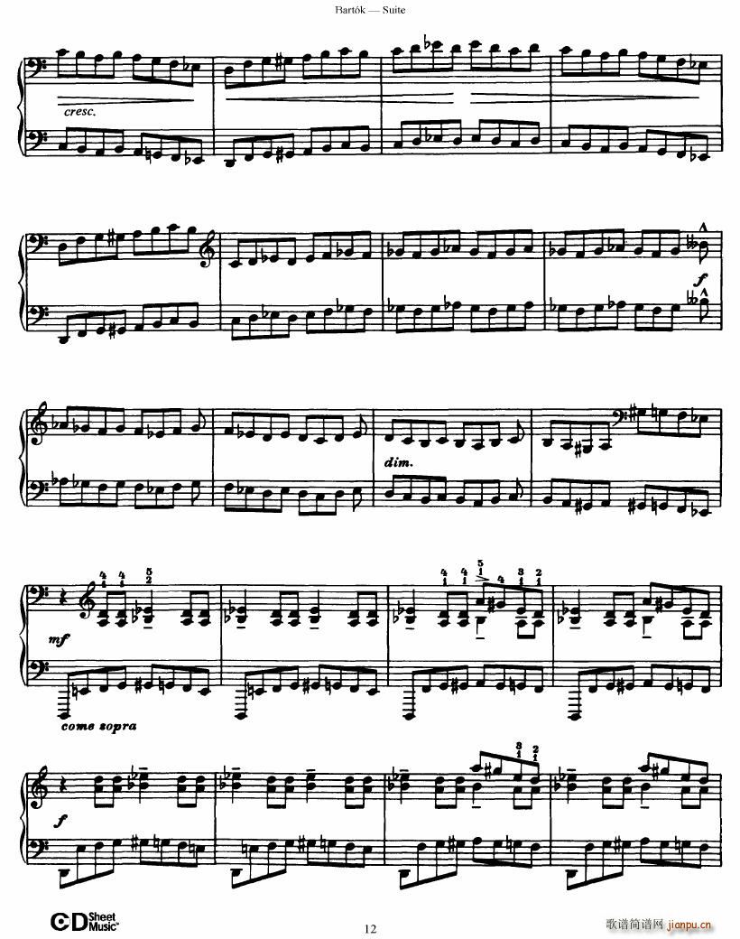 Bartok SZ 62 Suite for Piano op 14(钢琴谱)12
