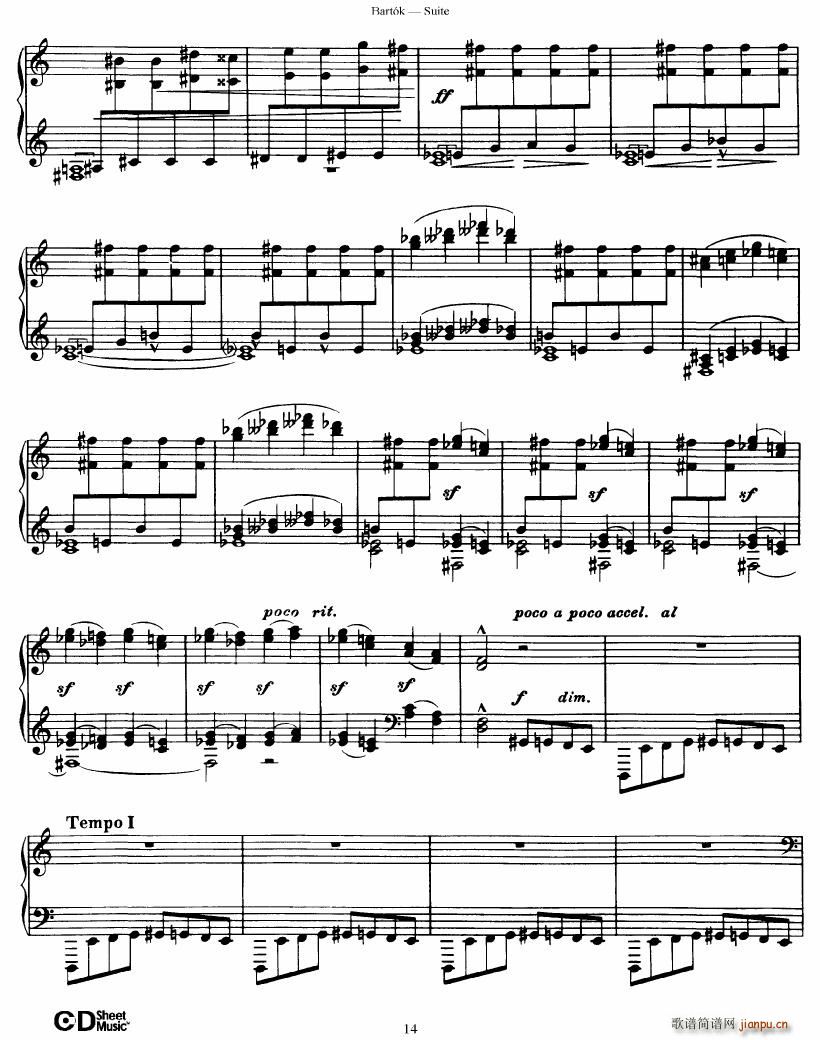 Bartok SZ 62 Suite for Piano op 14(钢琴谱)14