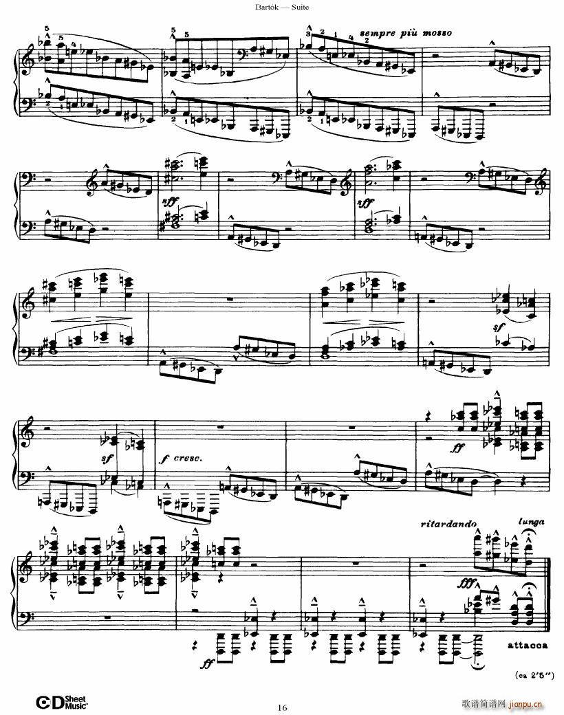 Bartok SZ 62 Suite for Piano op 14(钢琴谱)16
