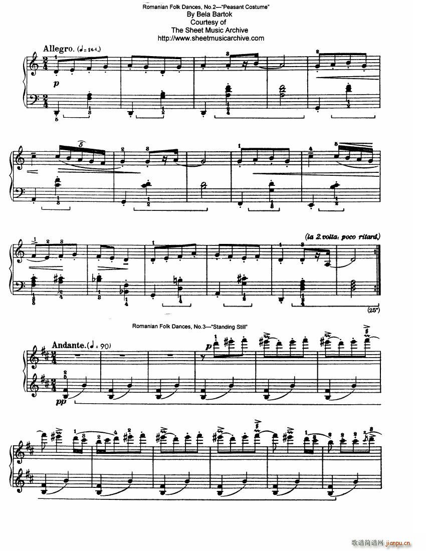 Bartok SZ 56 Six Romanian Folkdances(钢琴谱)3