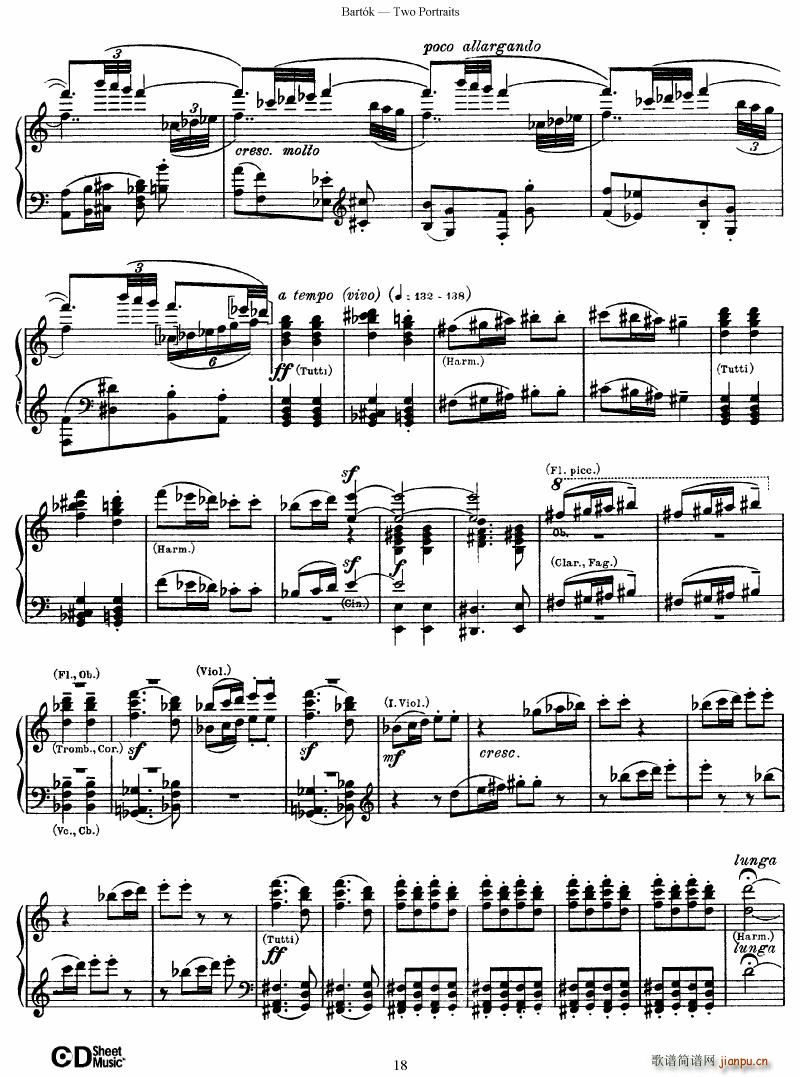 Bartok SZ 37 Two Portraits op 5(钢琴谱)18
