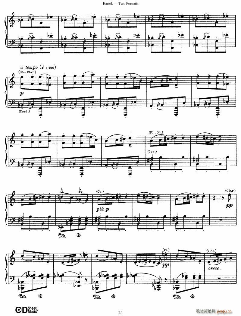Bartok SZ 37 Two Portraits op 5(钢琴谱)24