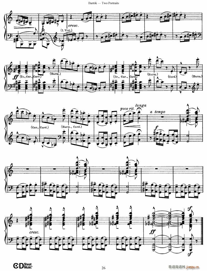 Bartok SZ 37 Two Portraits op 5(钢琴谱)26