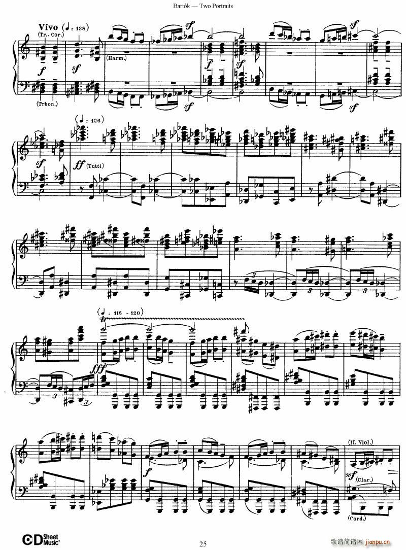 Bartok SZ 37 Two Portraits op 5(钢琴谱)25