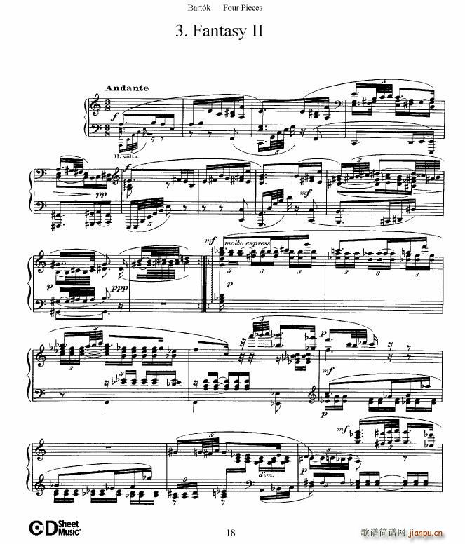Bartok DD 71 Four Piano Pieces(钢琴谱)18