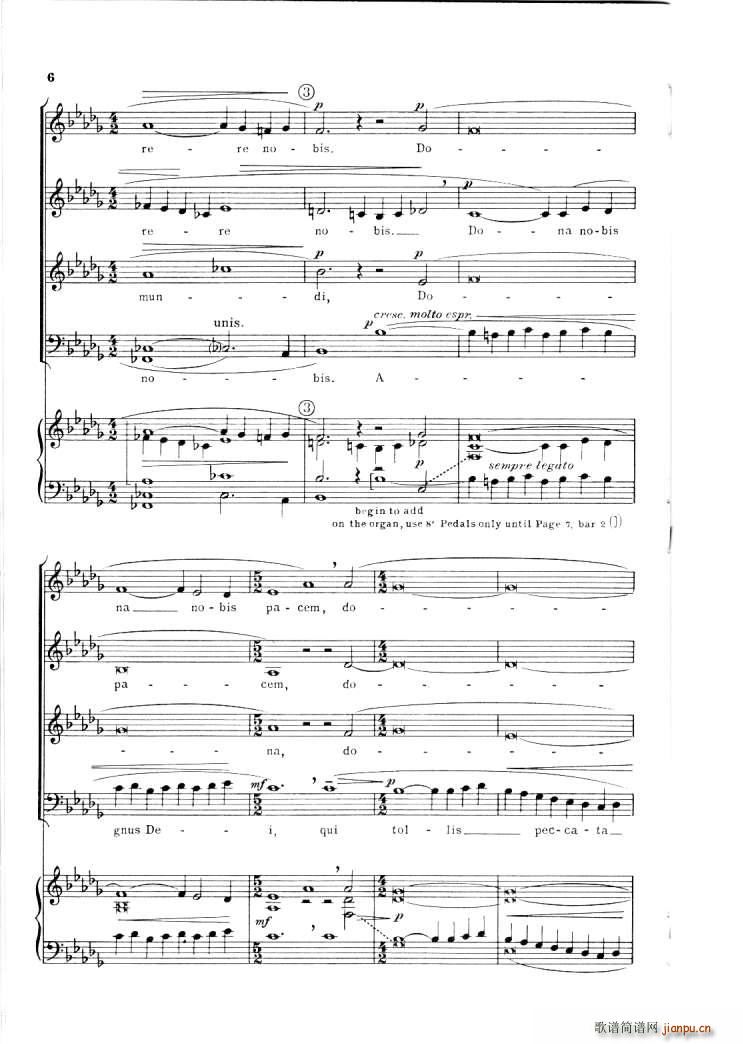 Barber op 11 Agnus Dei(钢琴谱)5