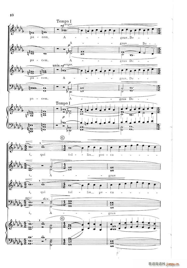 Barber op 11 Agnus Dei(钢琴谱)9