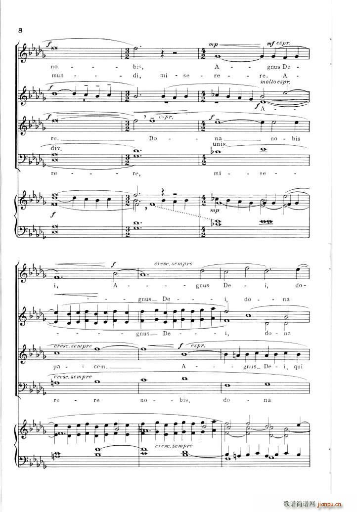 Barber op 11 Agnus Dei(钢琴谱)7