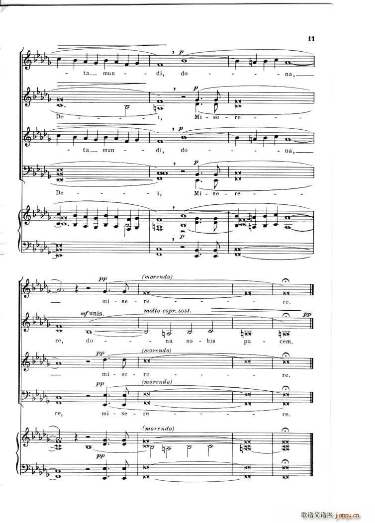 Barber op 11 Agnus Dei(钢琴谱)10