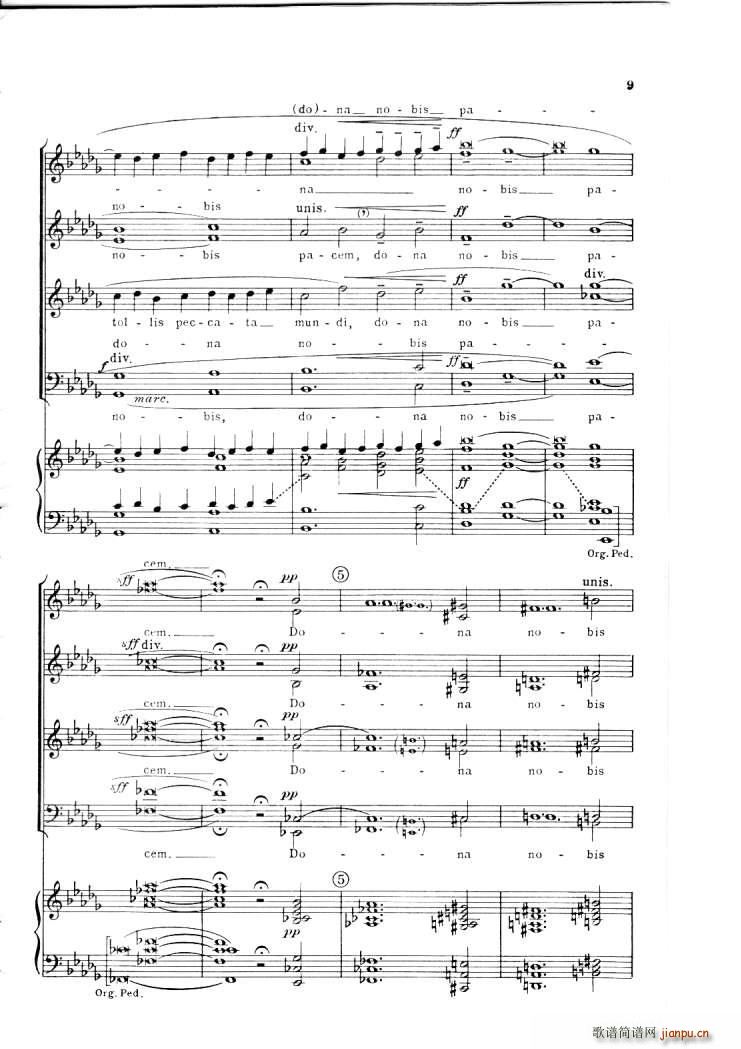 Barber op 11 Agnus Dei(钢琴谱)8