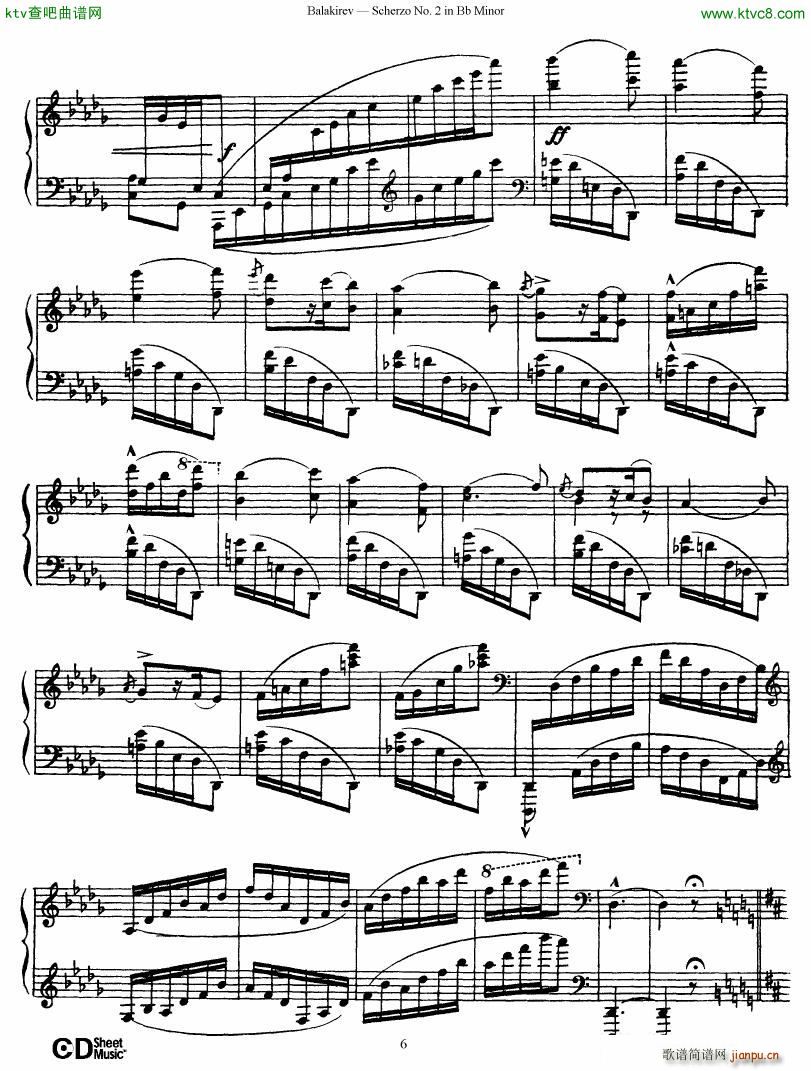 Balakirev Scherzo No 2 Bb Minor(钢琴谱)6