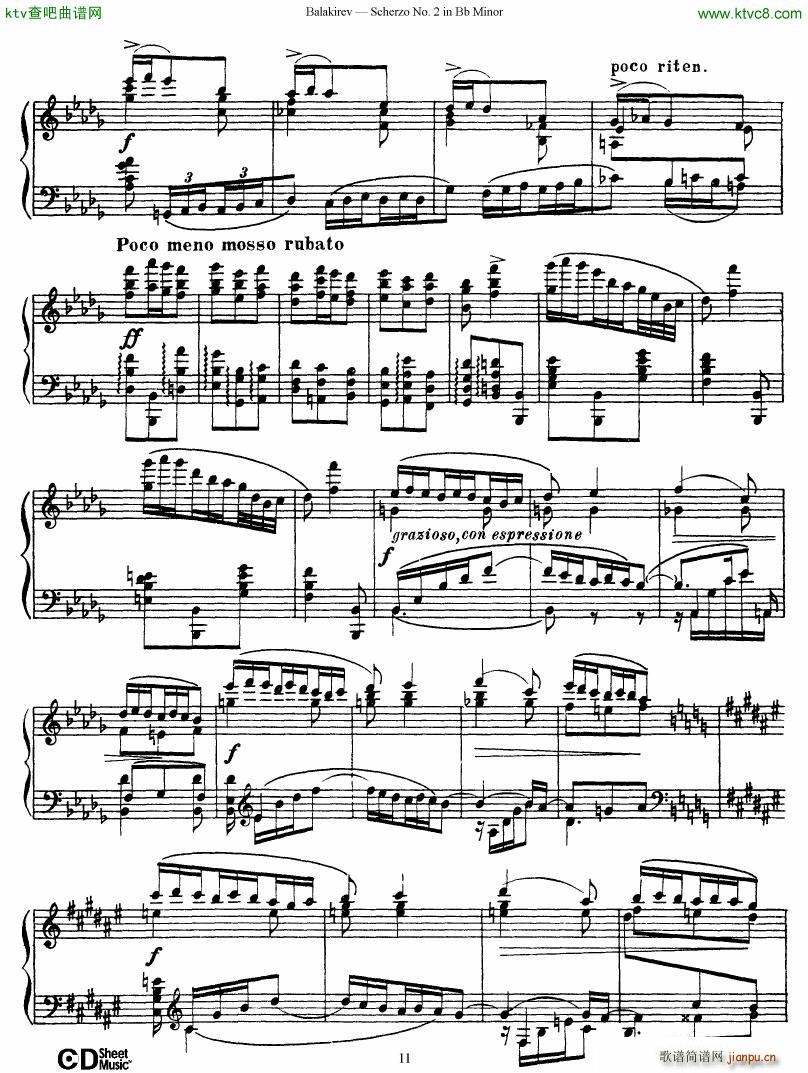 Balakirev Scherzo No 2 Bb Minor(钢琴谱)11