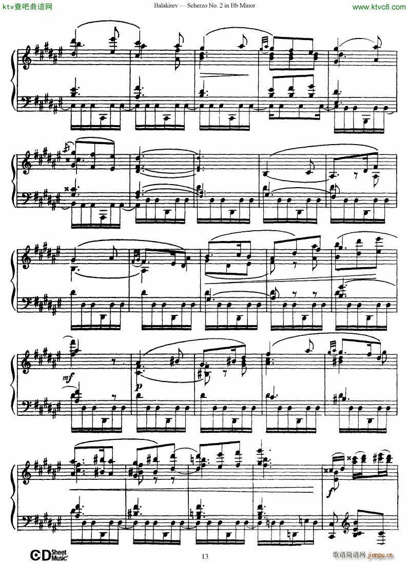 Balakirev Scherzo No 2 Bb Minor(钢琴谱)13