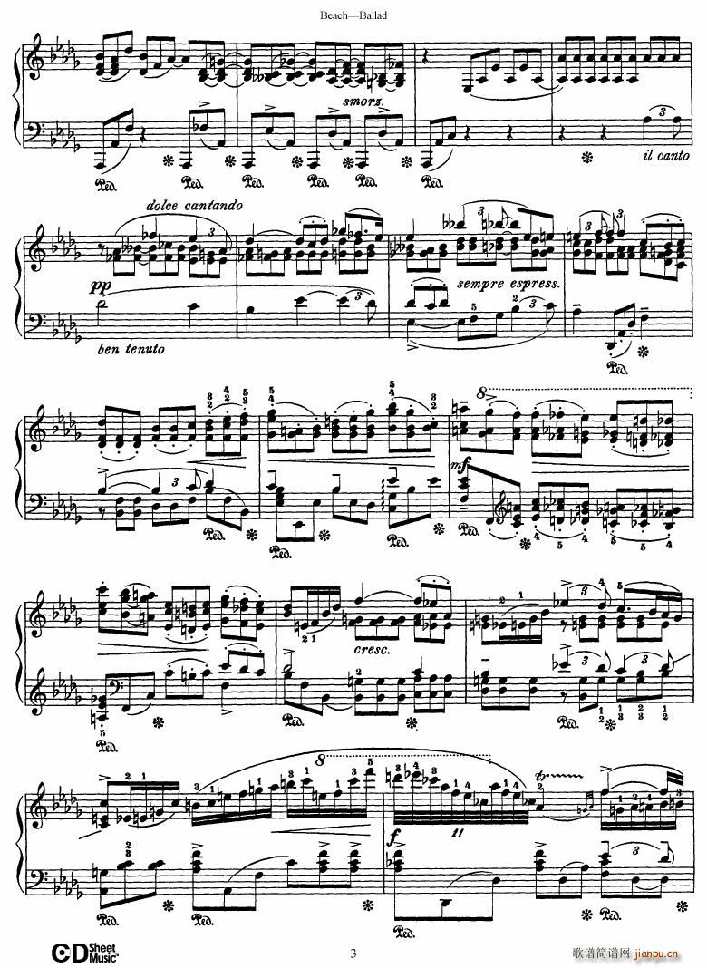 Beach Ballad in D flat major(钢琴谱)3