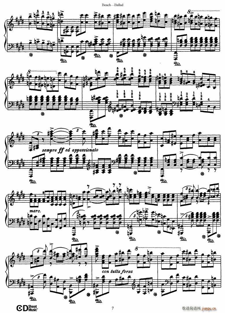 Beach Ballad in D flat major(钢琴谱)7