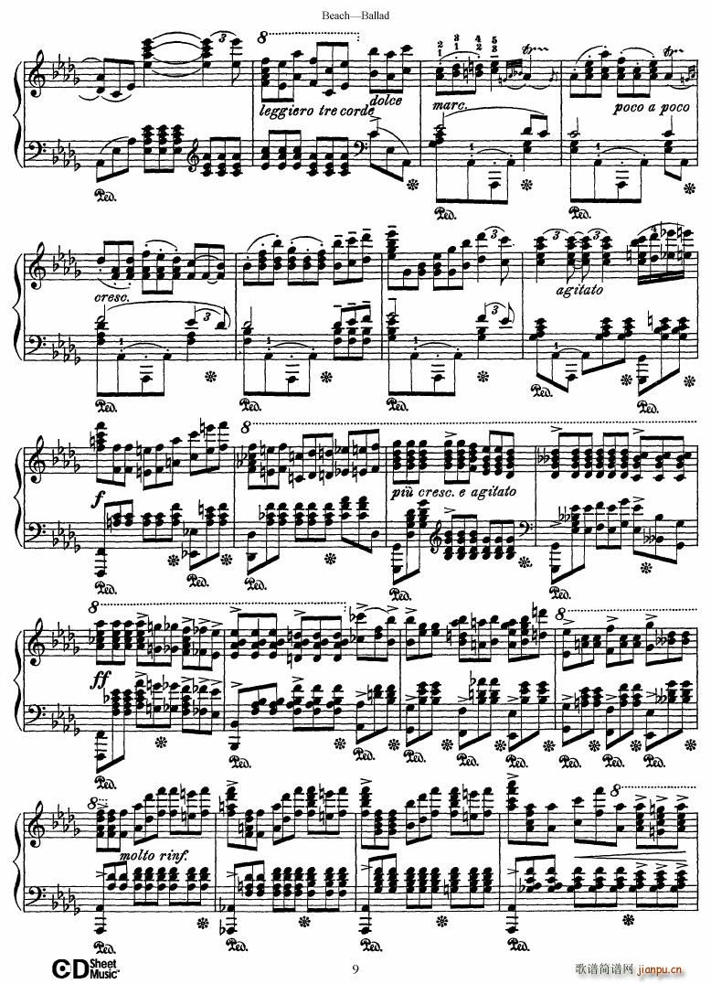 Beach Ballad in D flat major(钢琴谱)9