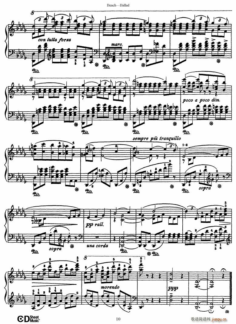 Beach Ballad in D flat major(钢琴谱)10
