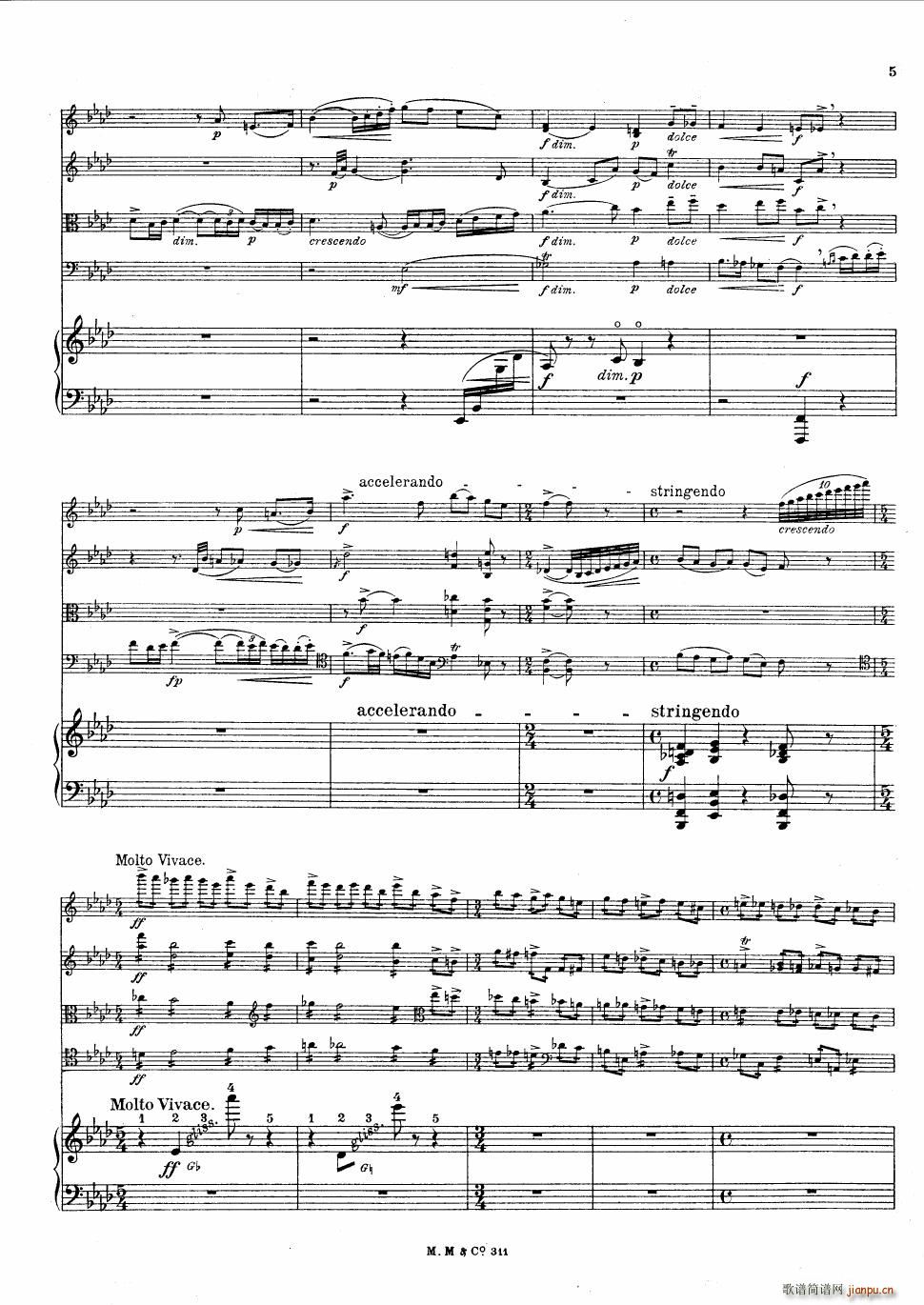 Bax Quintet for Harp and Strings(钢琴谱)5