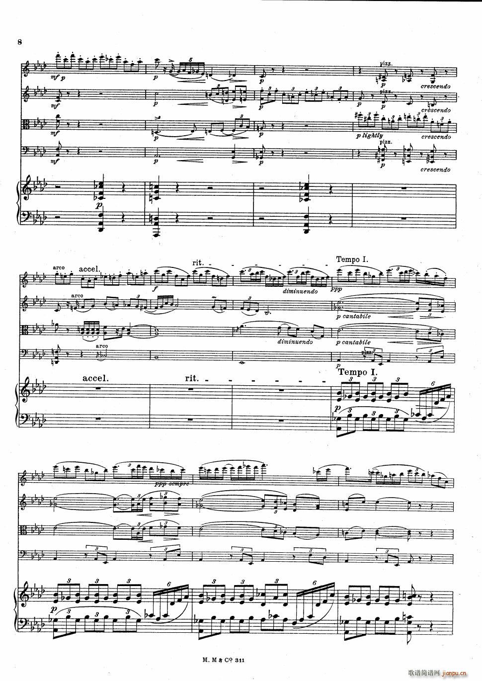 Bax Quintet for Harp and Strings(钢琴谱)8