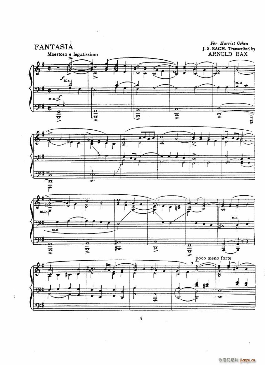 Bach Bax Fantasia(钢琴谱)1