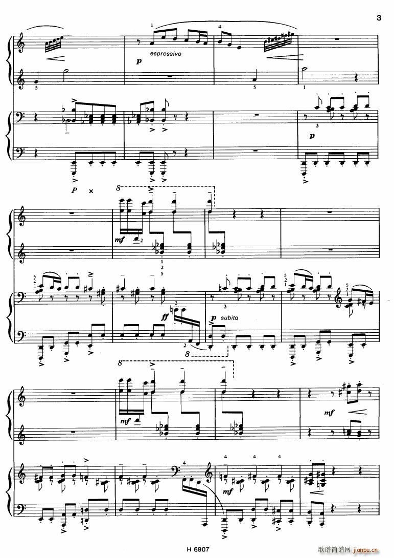 Barton Sonatina for 4 hands(钢琴谱)3