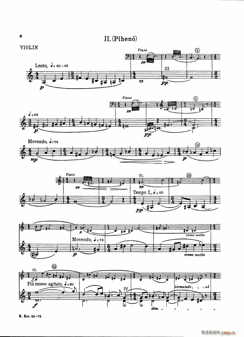 Bartok SZ 111 Contrasts violin(钢琴谱)6