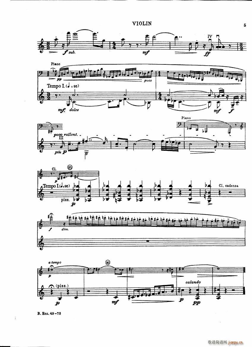 Bartok SZ 111 Contrasts violin(钢琴谱)5