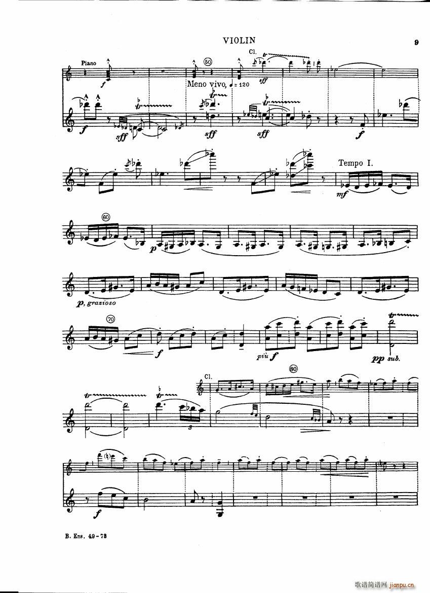 Bartok SZ 111 Contrasts violin(钢琴谱)9