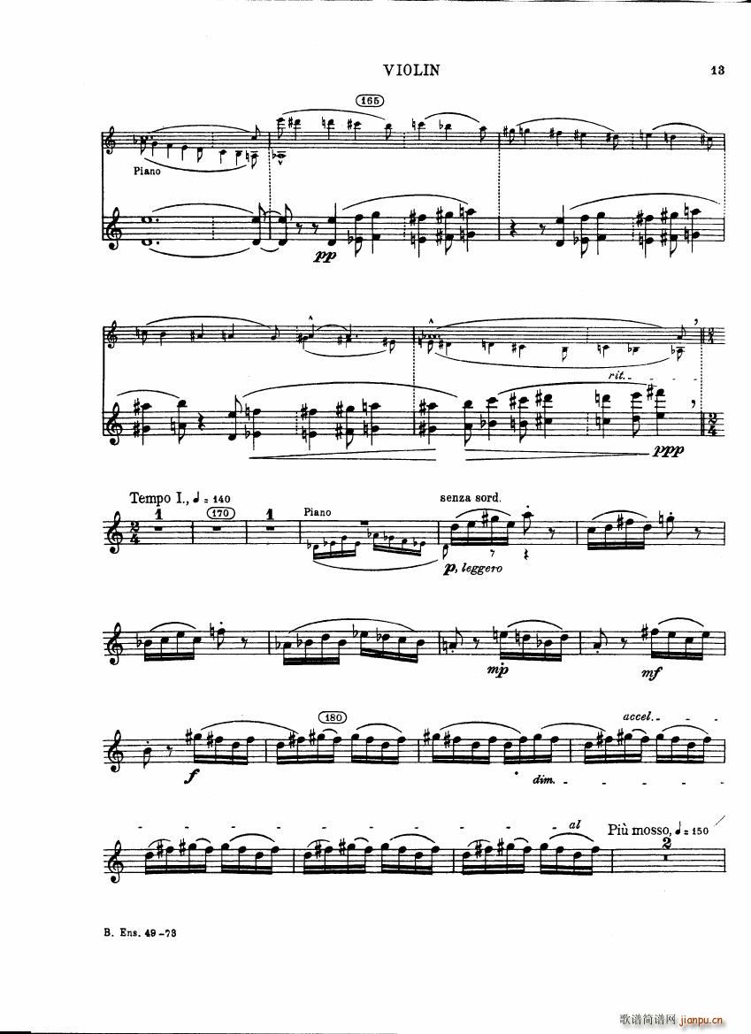 Bartok SZ 111 Contrasts violin(钢琴谱)13