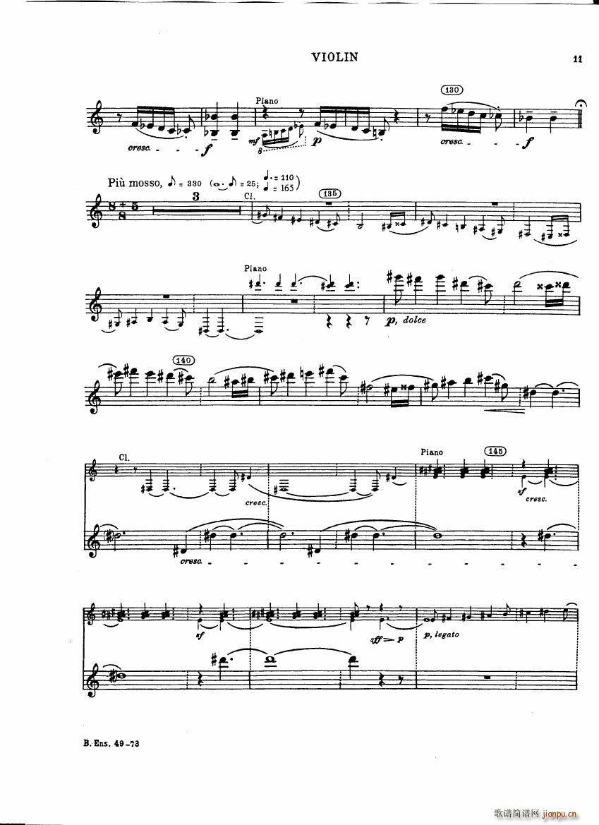 Bartok SZ 111 Contrasts violin(钢琴谱)11