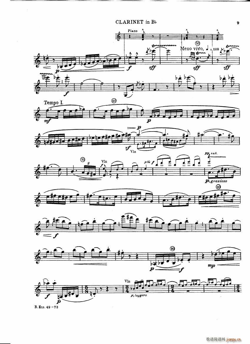 Bartok SZ 111 Contrasts clarinets A and Bb(钢琴谱)9