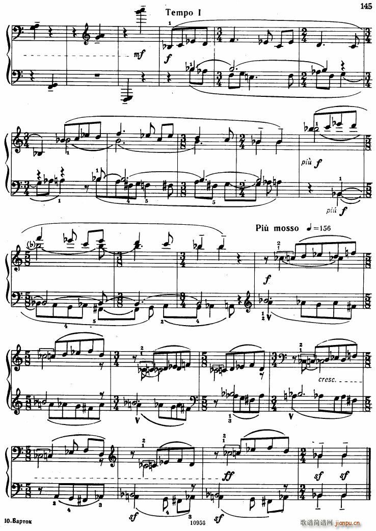 Bartok SZ 107 Mikrokosmos for Piano 140 153(钢琴谱)6