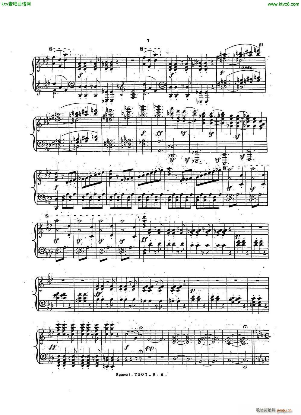 Beethoven op 84 Egmont Overture arr Weiss(钢琴谱)6