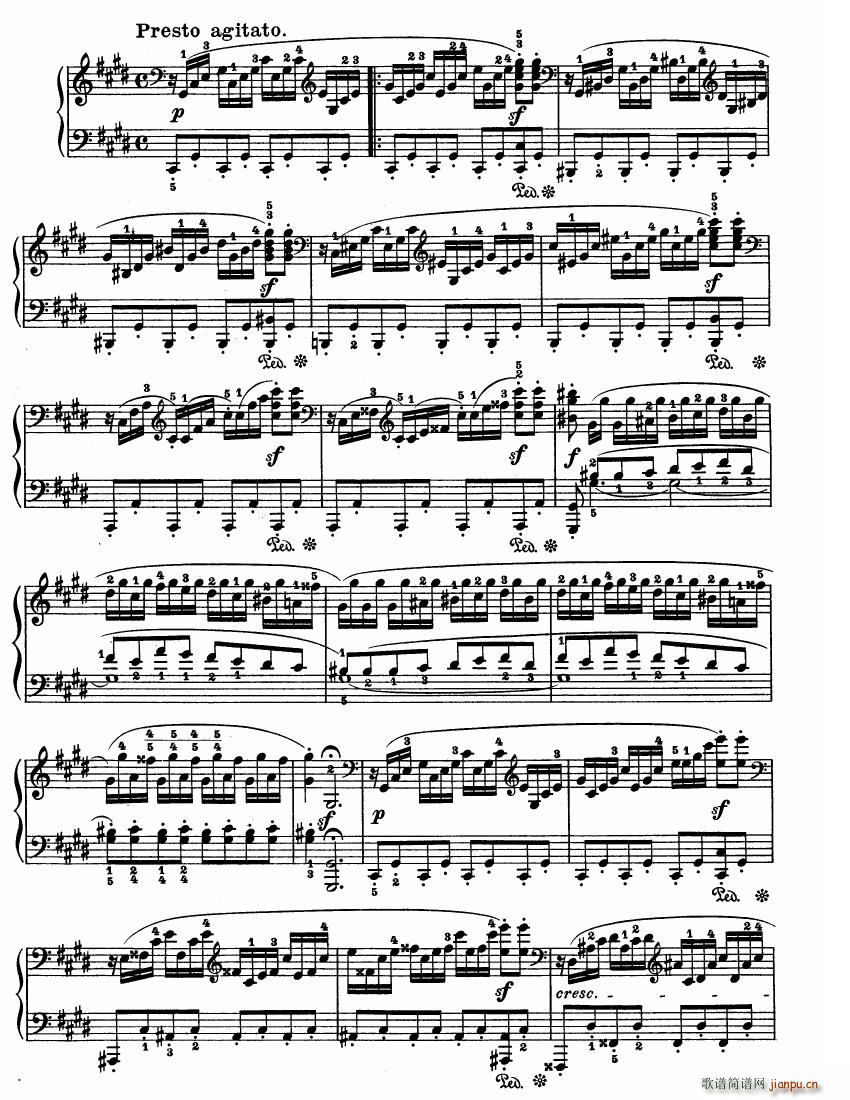 Beethoven op 27 no 2 Piano Sonata Moonlight(钢琴谱)5