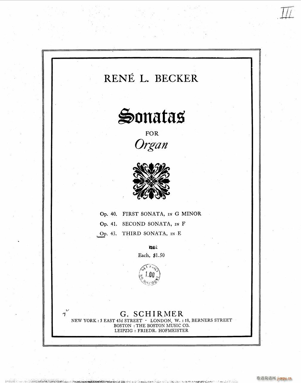 Becker Reme op 43 Sonate 3(钢琴谱)1
