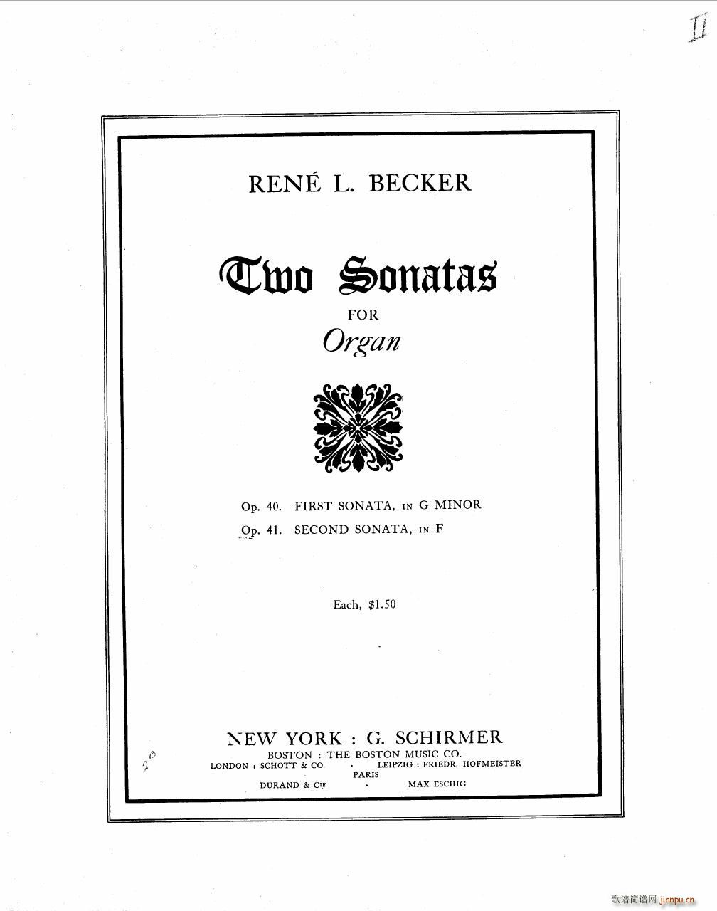 Becker Reme op 41 Sonate 2(钢琴谱)1