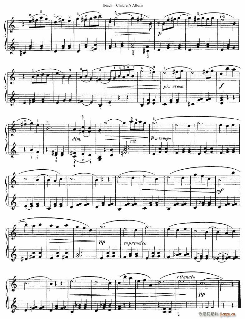 Beach Op 36 Children s Album(钢琴谱)6