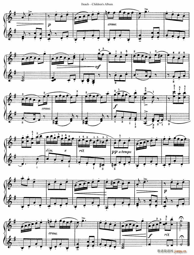 Beach Op 36 Children s Album(钢琴谱)10