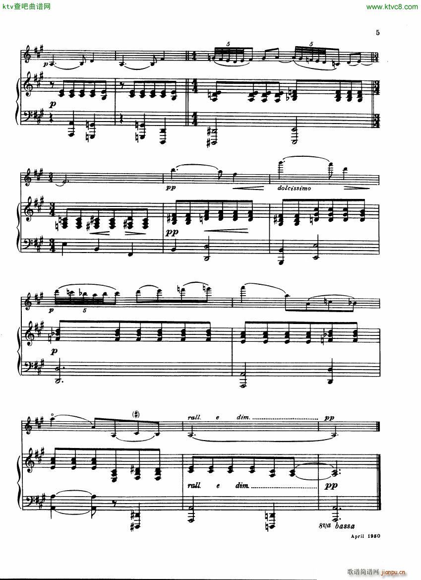 Berkeley Elegy and Toccata Violin and Piano(钢琴谱)5