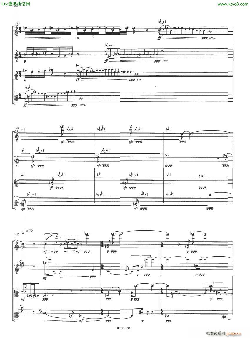 Berio Notturno String Quartet 1993 二(钢琴谱)9