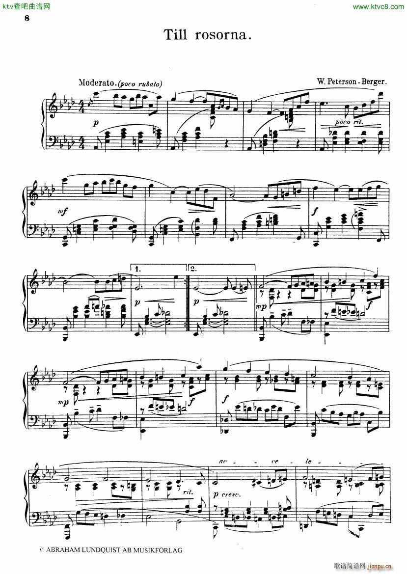 Berger Fr s blomster(钢琴谱)8