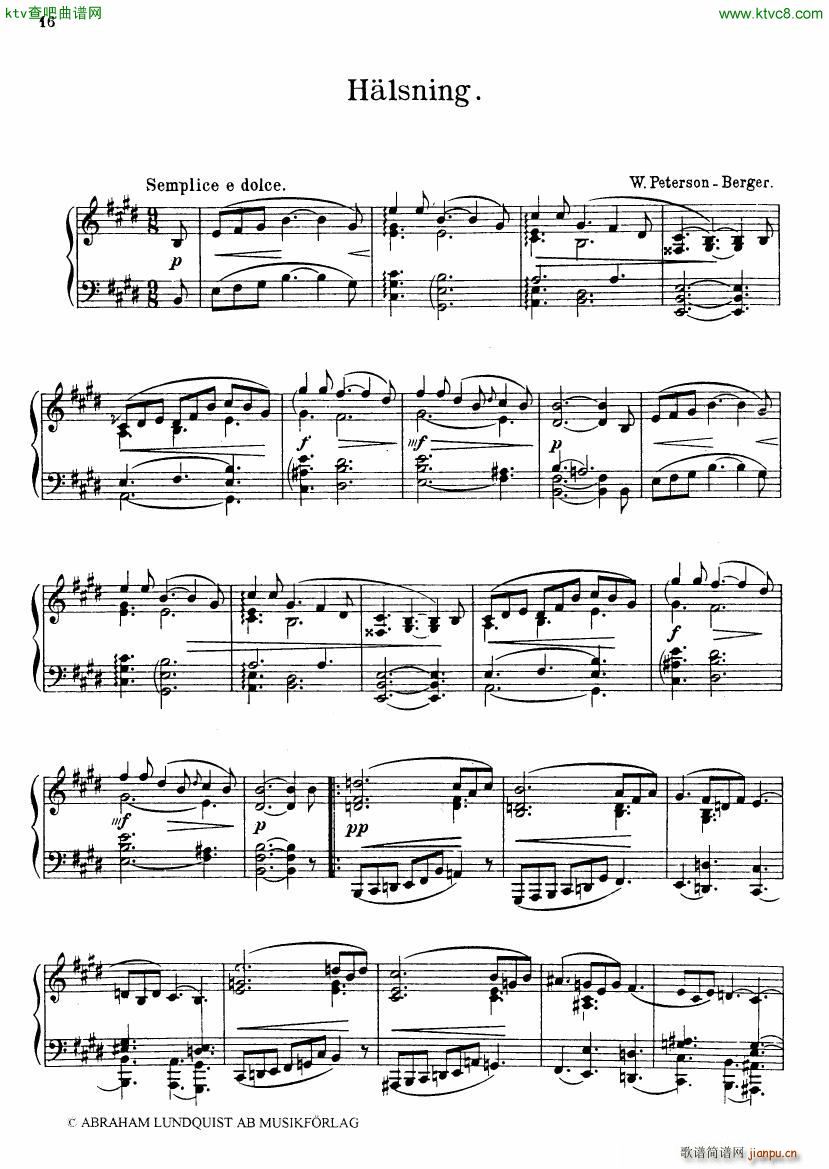 Berger Fr s blomster(钢琴谱)16