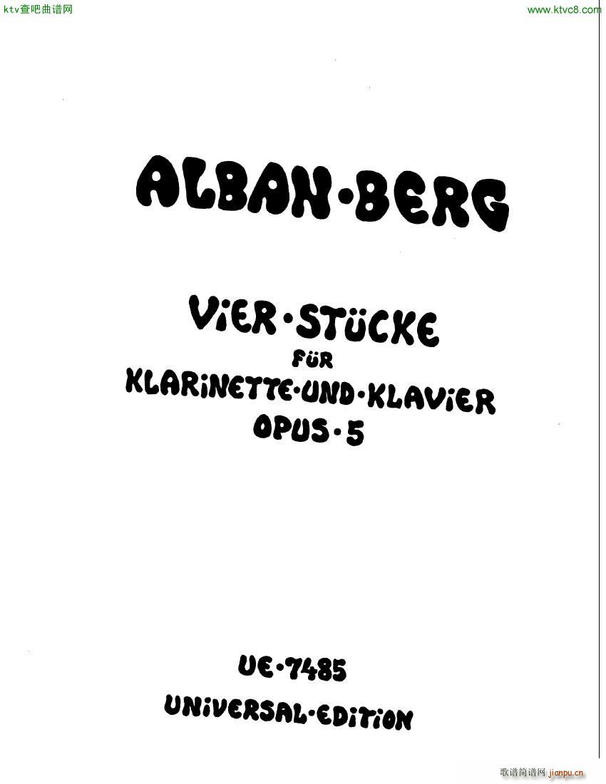 Berg op5 Vier Stücke für kl klavier(钢琴谱)1