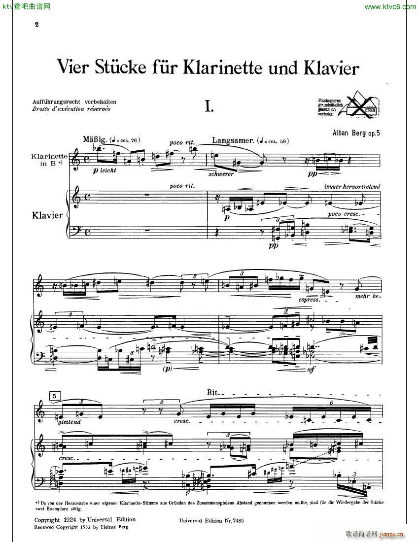 Berg op5 Vier Stücke für kl klavier(钢琴谱)3