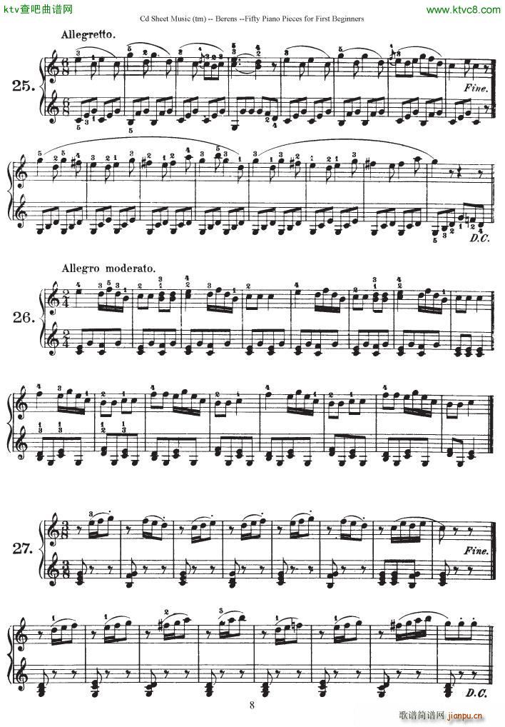 Berens op 70 50 Piano Pieces for Beginners(钢琴谱)8