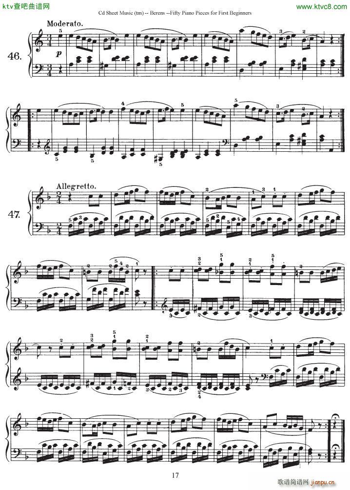 Berens op 70 50 Piano Pieces for Beginners(钢琴谱)17